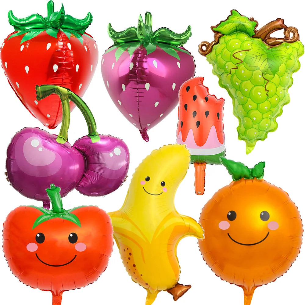 Fruit Foil Balloons – Strawberry Banana Watermelon Party Decor Party Foil Balloons Babs