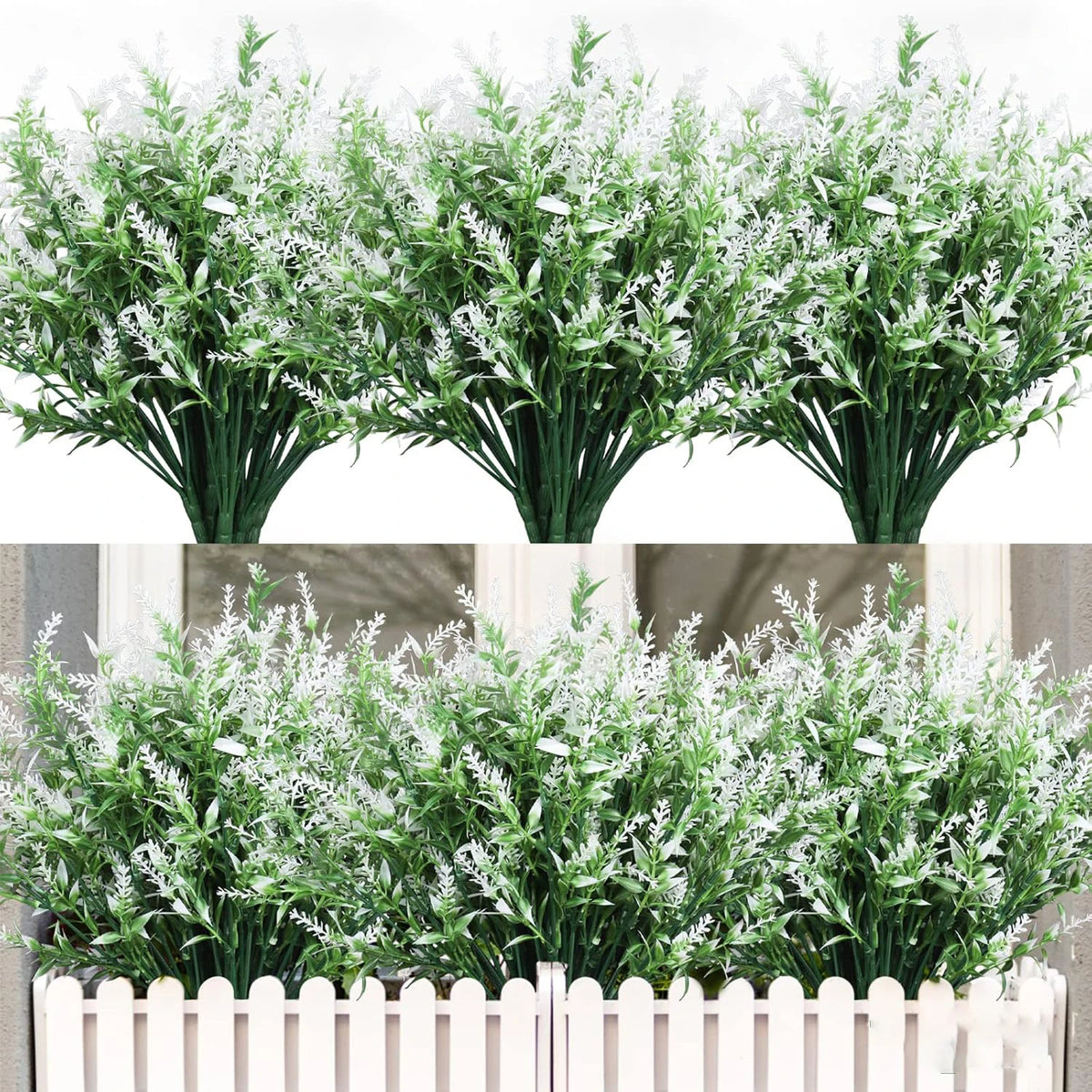 Artificial Lavender Stems – 10 Pcs Plastic Fake Flowers, 36cm Artificial Flower Stems Babs