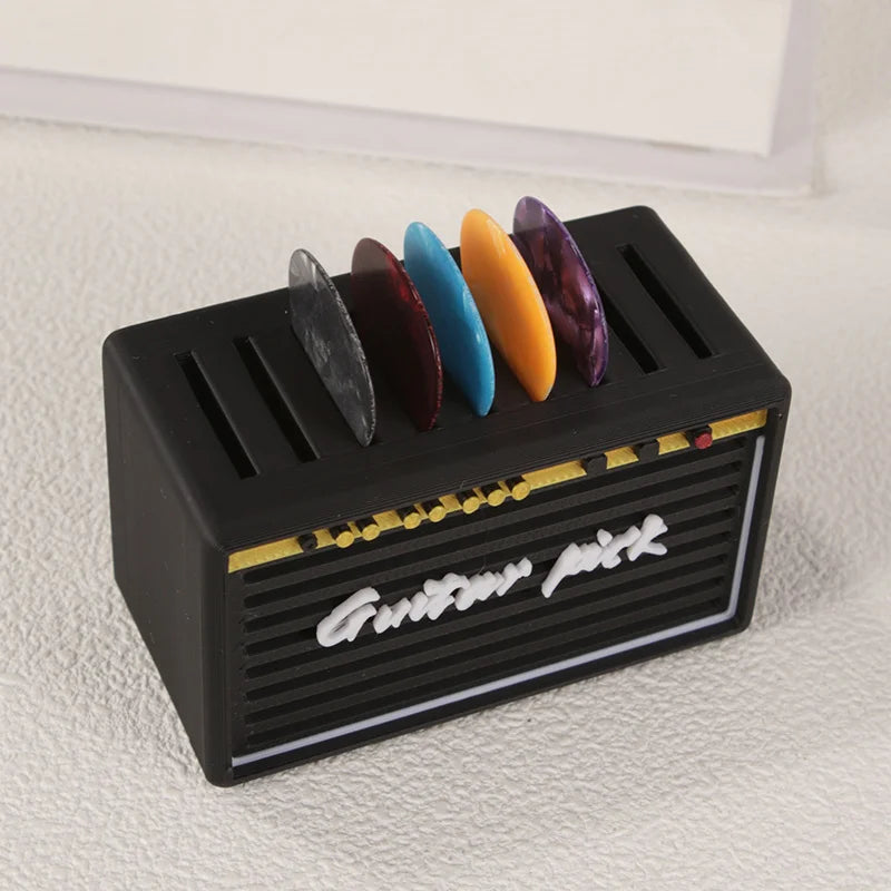 Guitar Pick Storage Box + 5 Picks – Retro Speaker Organizer Guitar Pick Organizer Babs