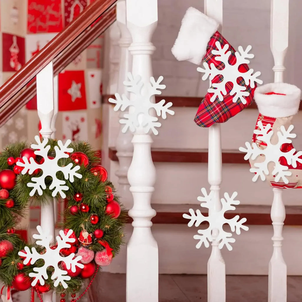 Foam Snowflake Hanging Ornaments – 6 Pcs Christmas Decor Christmas Ornaments Babs