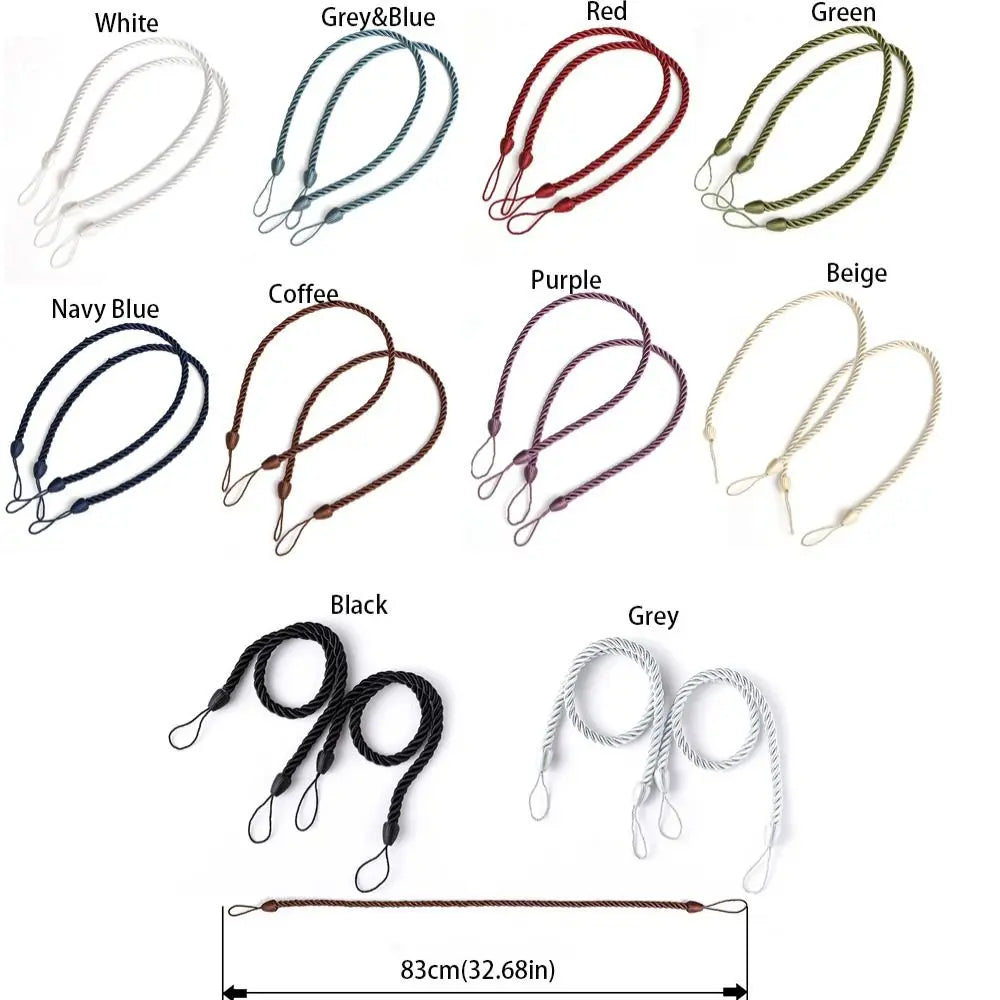 2Pcs Woven Curtain Tiebacks – Modern Twisted Rope Holdbacks Curtain Tiebacks Babs