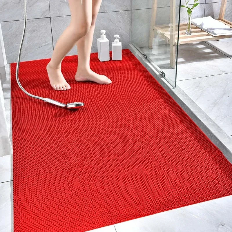 PVC Hollowed-Out Non-Slip Floor Mat – Waterproof Bath & Kitchen Non-Slip Floor Mat Babs Red 40x90CM-4PCS
