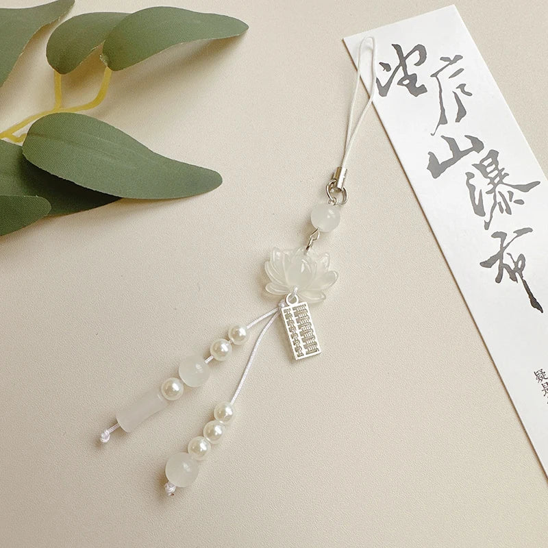 Lotus Flower Pendant Keychain & Phone Chain – Chinese Style Phone Chain Pendant Babs