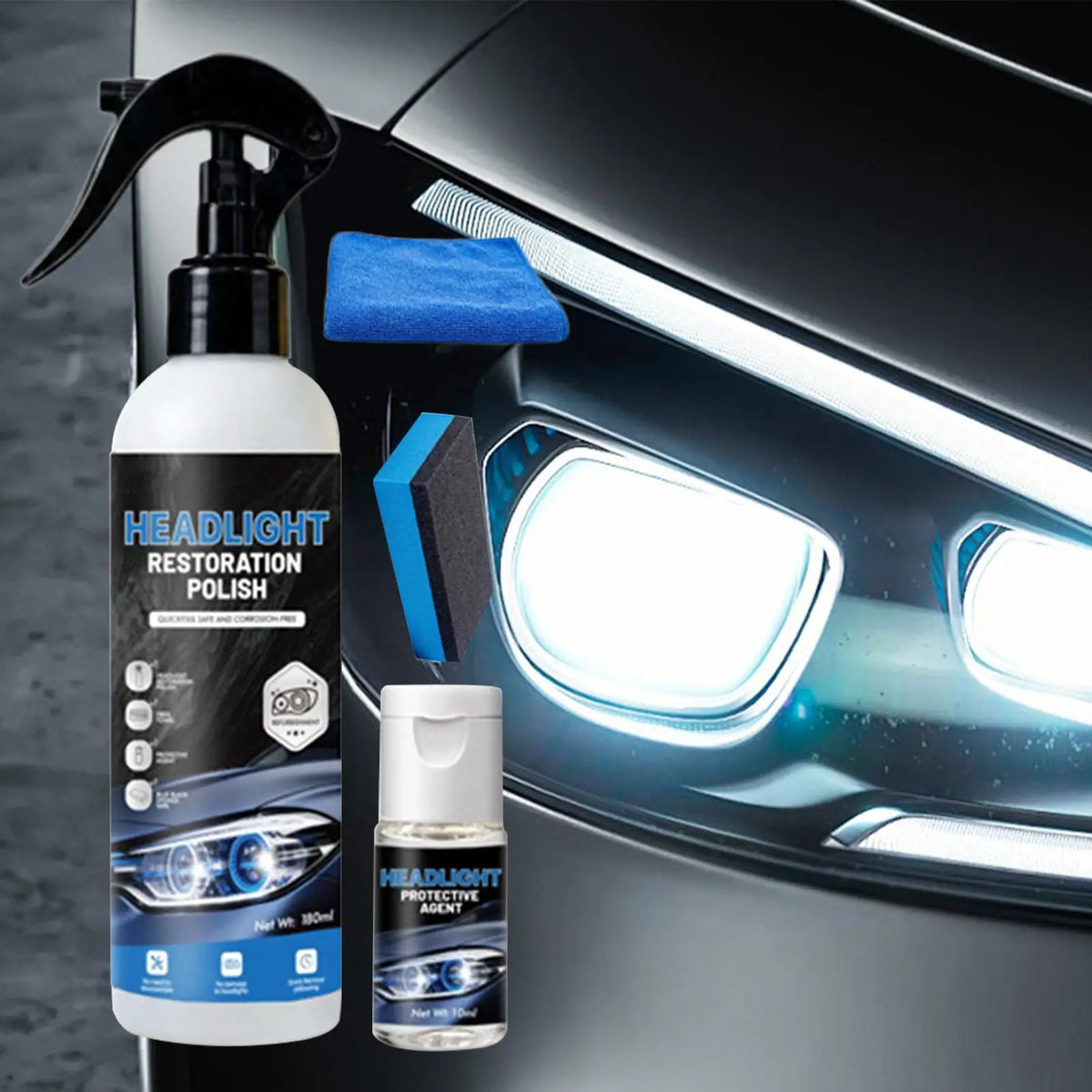 Car Headlight Restoration Kit – Polish & Anti-Oxidation Liquid Headlight Restoration Kit Babs