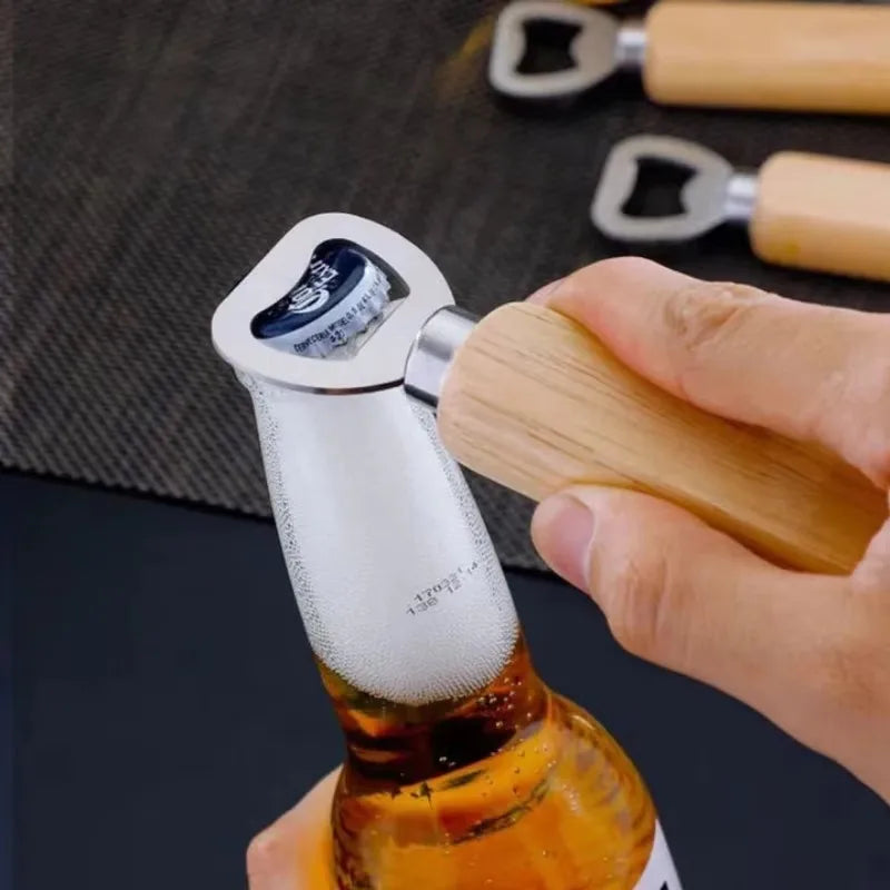 Wooden Handle Stainless Steel Bottle Opener – Bar & Kitchen Bottle Opener Babs