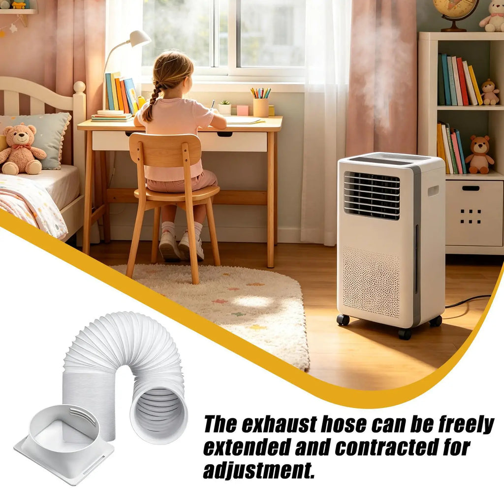 Flexible Telescopic AC Exhaust Hose & Square Vent Connector AC Exhaust Hose Babs