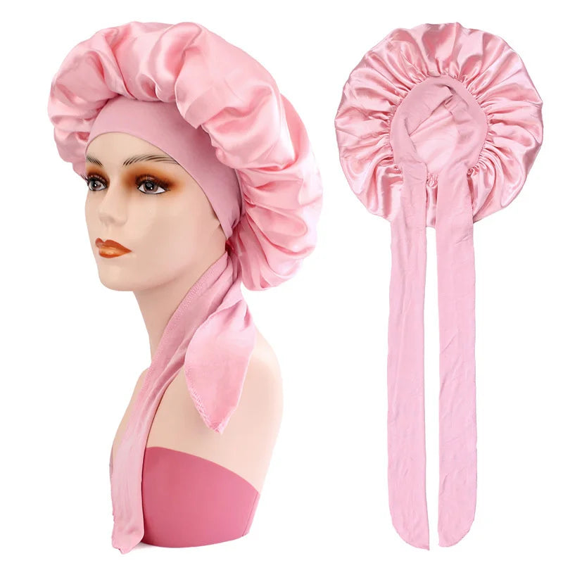 Women's Elastic Sleeping Hat – Solid Color Hair Care Cap Sleeping Hair Cap Babs 1PCS 3