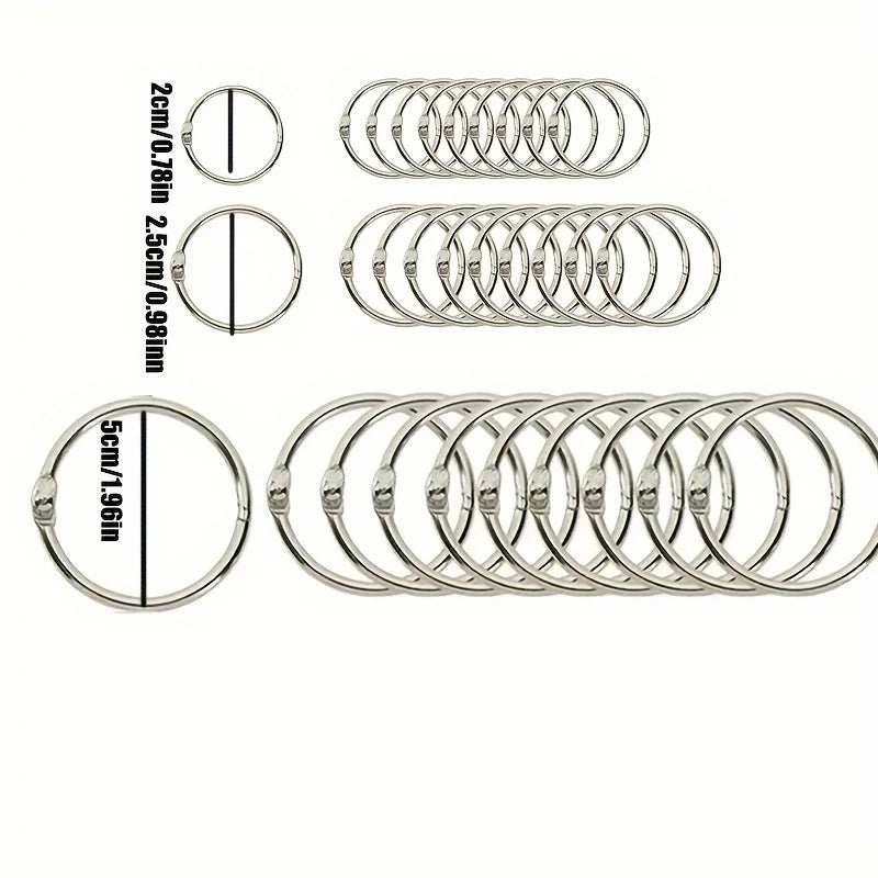 15-Pack Metal Binder Rings – Loose Leaf, Key & Index Card Metal Binder Rings Babs 15pcs 2.5cm