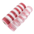 10 Yards Christmas Mesh Ribbon – DIY Wreaths & Xmas Decor Craft Mesh Ribbon Babs White Red