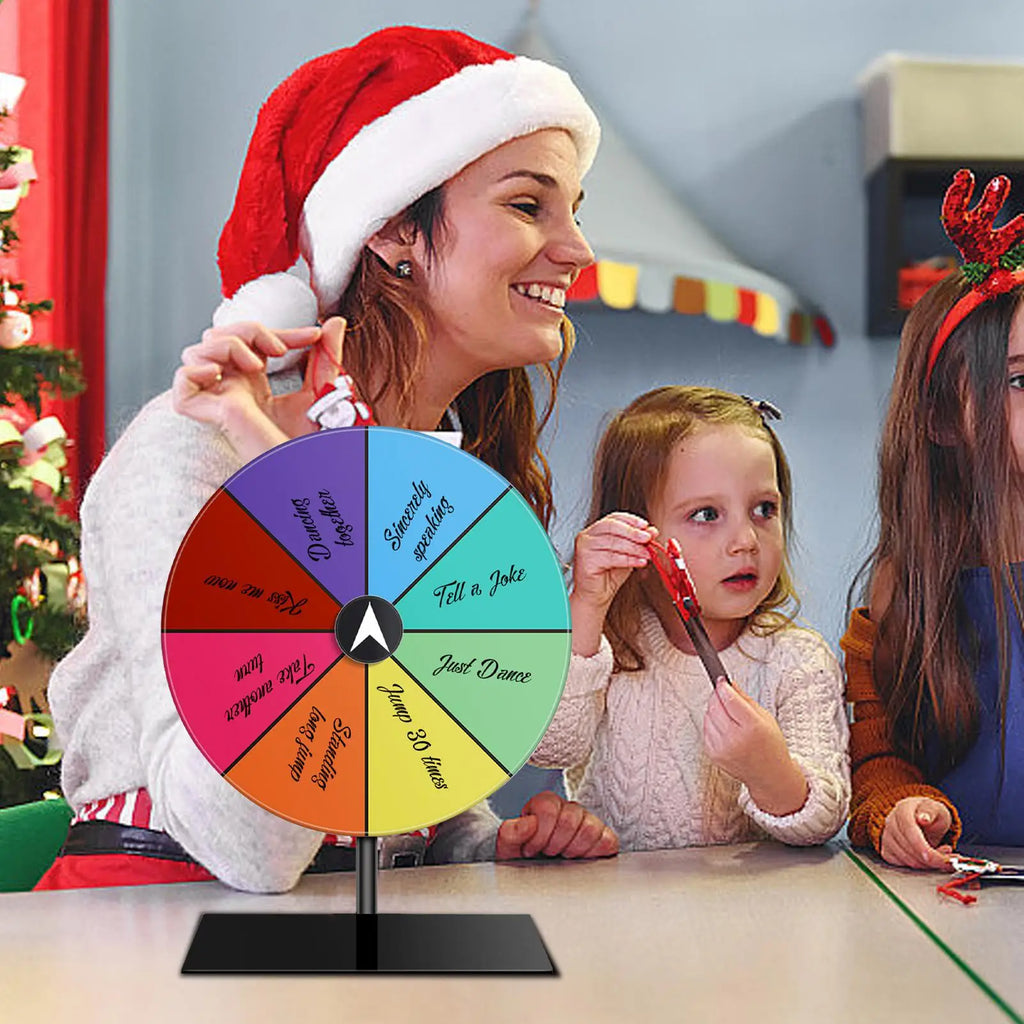 Tabletop Prize Spin Wheel – Editable 8-Section Party Roulette Party Spin Wheel Babs