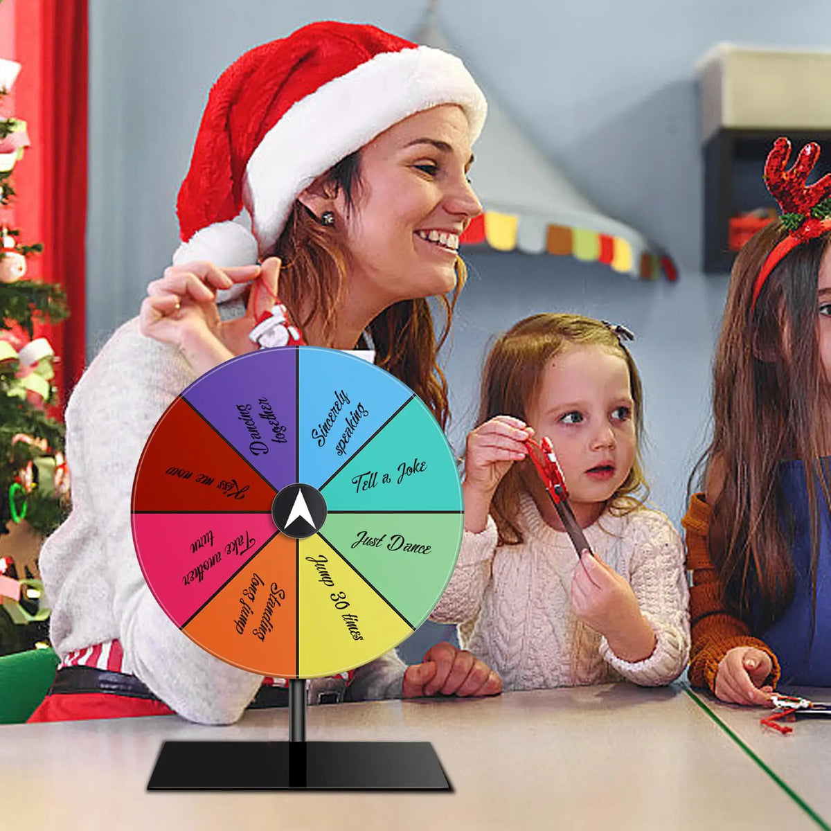 Tabletop Prize Spin Wheel – Editable 8-Section Party Roulette Party Spin Wheel Babs
