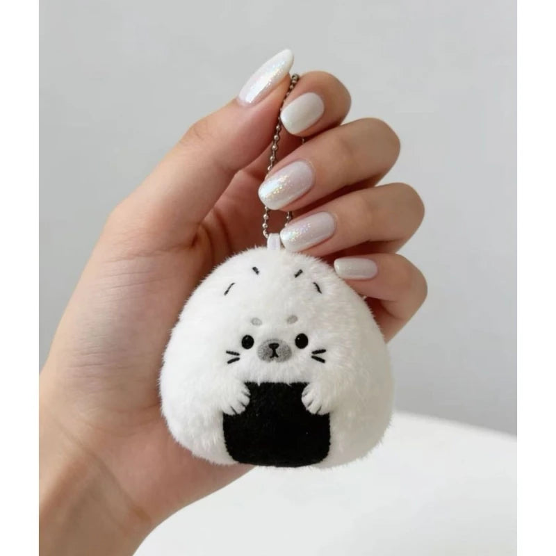 Cute Rice Ball Seal Plush Keychain Pendant | Kawaii Bag Charm Plush Keychain Pendant Babs