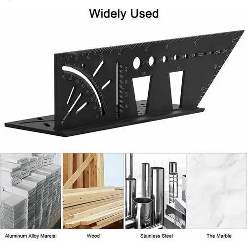 3D Woodworking Square Ruler – 45/90° Angle & Dovetail Tool Woodworking Measuring Ruler Babs