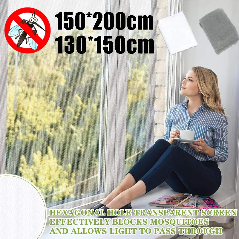 Thick Polyester Mosquito Screen – Self-Adhesive Velcro Fly Net Mosquito Window Screen Babs