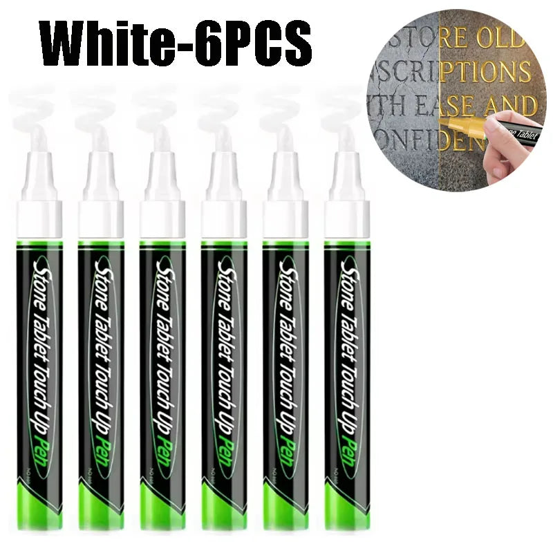 Tombstone Repair Pen – Stone, Metal & Rubber Touch-Up Tool Surface Repair Pen Babs White-6PCS