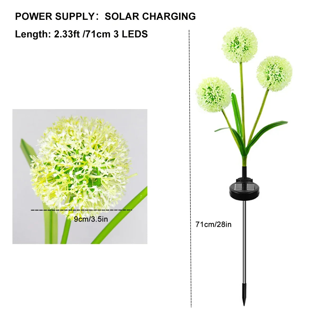 Solar 3-Head Onion Garden Light – Pathway & Patio Decor Solar Garden Light Babs