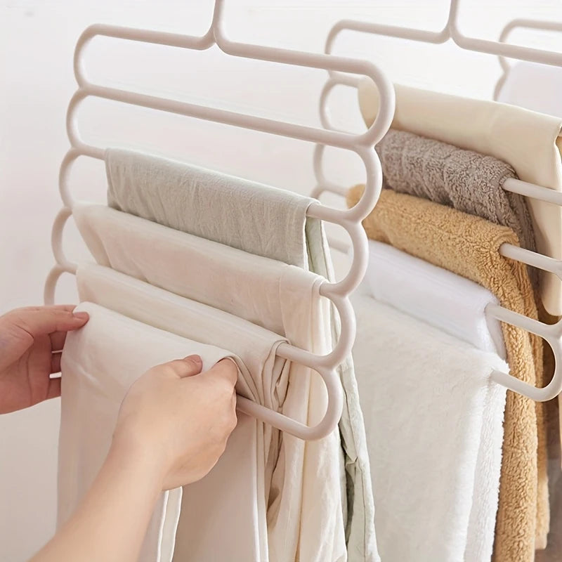 5-Layer Closet Pants Organizer – Space-Saving Clothes Hanger Closet Pants Organizer Babs