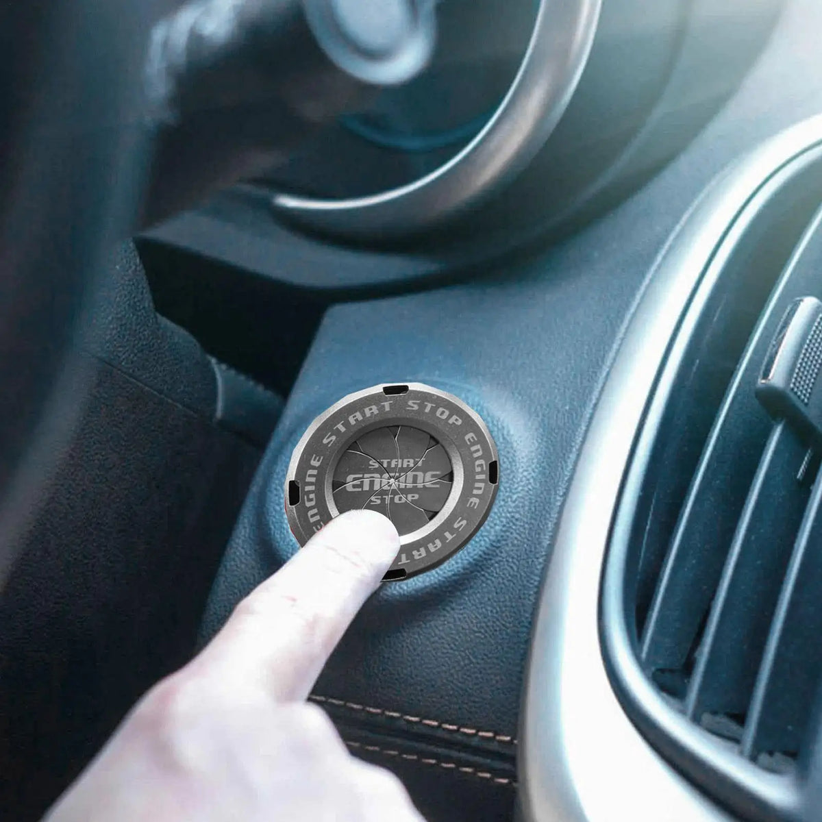 Car Engine Start Stop Button Rotatable Protective Cover Cap Car Interior Accessory Babs
