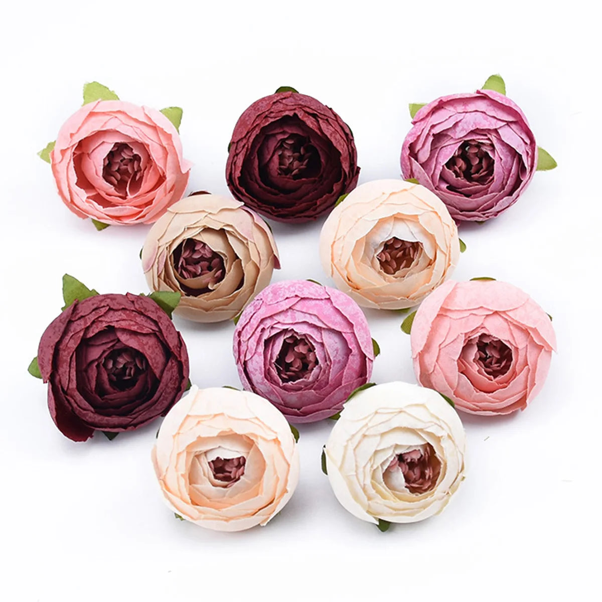 Silk Tea Rose Buds Artificial Flowers 10/20Pcs – DIY Decor Artificial Flowers Babs