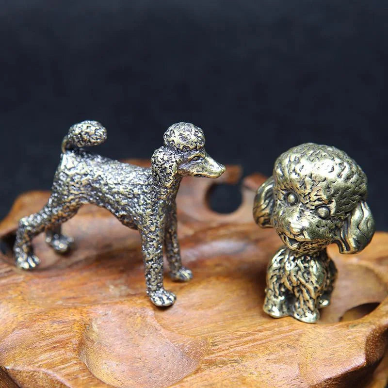 Vintage Brass Poodle Figurine – Copper Dog Statue Ornament Decorative Figurine Babs