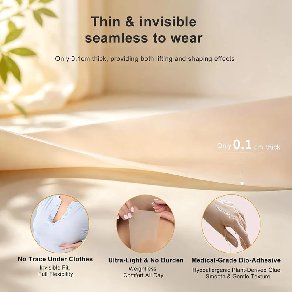 6-Pack Precut Silicone Breast Lift Tape – Reusable Sticky Bra Breast Lift Tape Babs