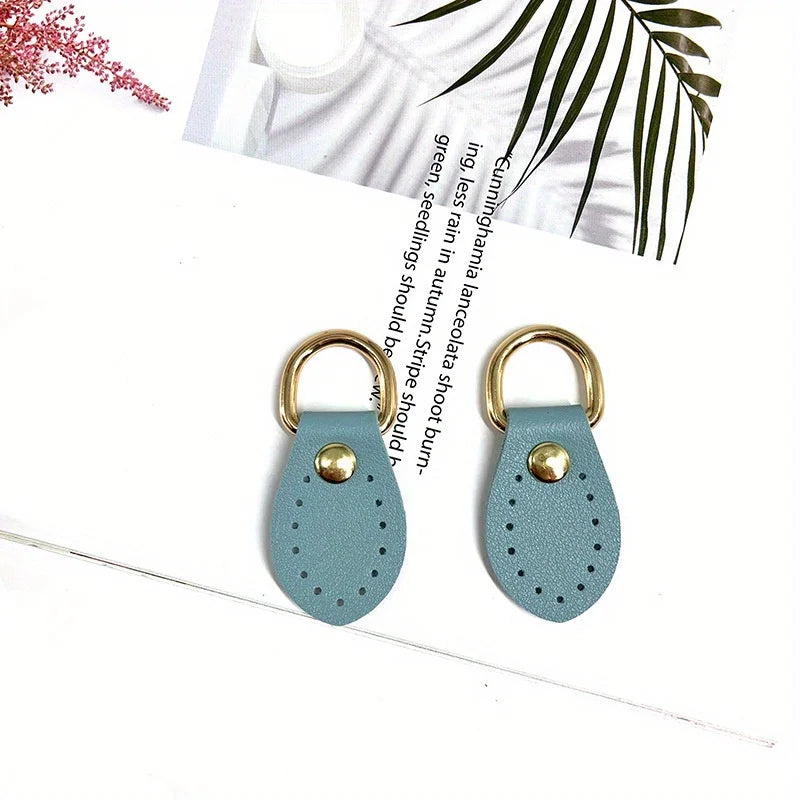 2PCS Leather D-Ring Buckle DIY Bag Strap Accessories | Multi-Color Leather Bag Hardware Babs Blue