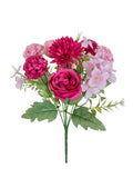 Artificial Silk Hydrangea Rose Bouquet | Wedding & Home Décor Artificial Silk Flowers Babs Rose Red 1 pc