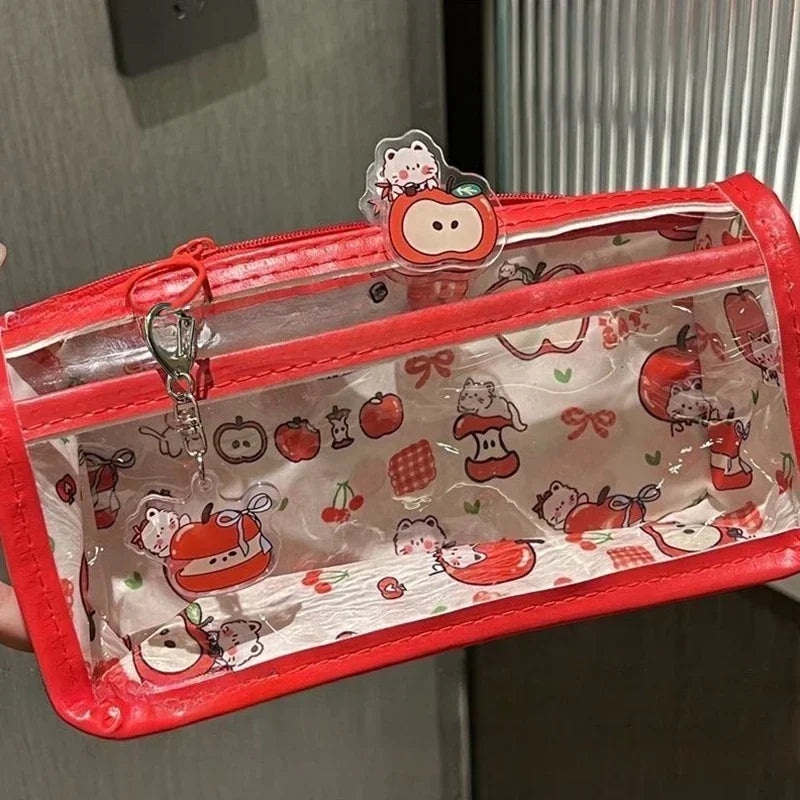 HUXUAN Cartoon Translucent Pencil Case – Large Capacity Pencil Case Babs