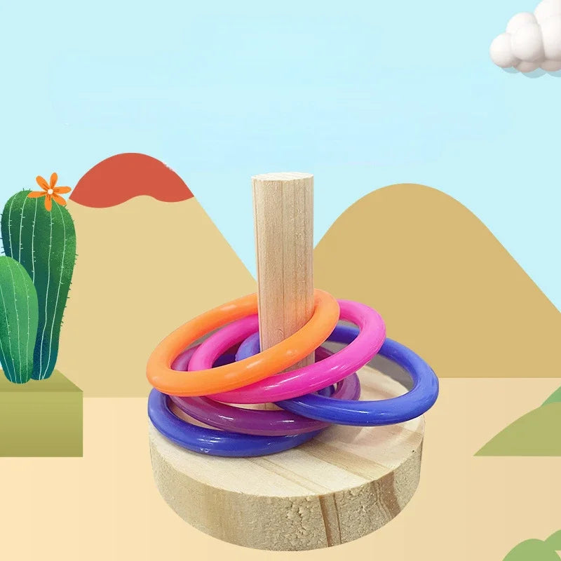 Wooden Interactive Ring Toy for Parrots & Parakeets Bird Ring Toy Babs