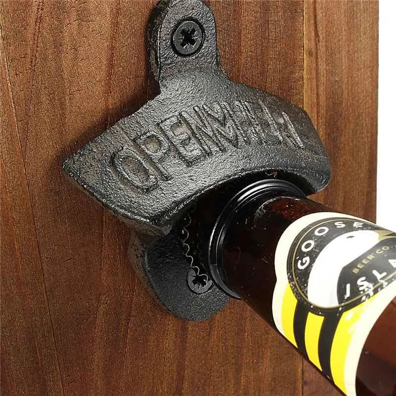 Vintage Cast Iron Wall-Mounted Bottle Opener | Bar Decor Wall Bottle Opener Babs