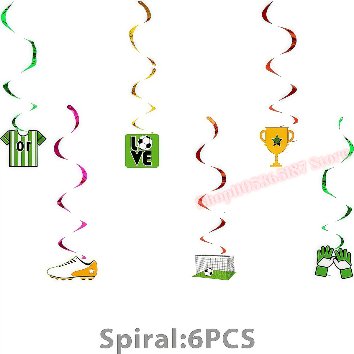 Soccer Football Birthday Party Decoration Set – Complete Kit Party Decoration Set Babs 6pcs Spirals others