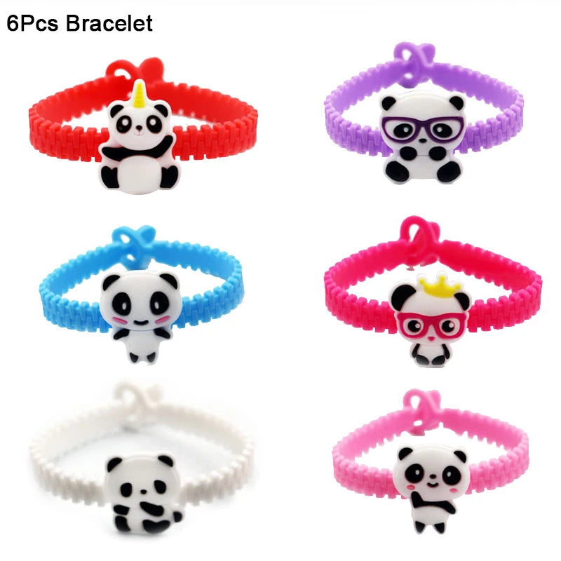 Panda Silicone Bracelet Keychain Bookmarks – Kids Party Favors Kids Party Favors Babs 6pcs bracelet