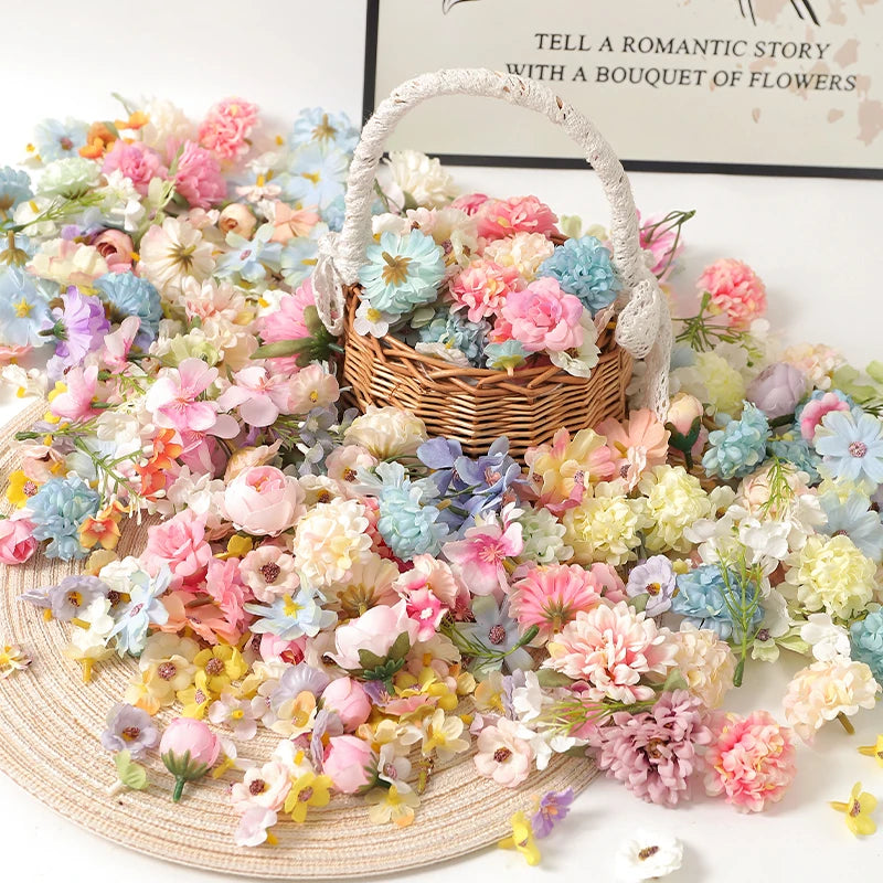 50Pcs Mini Silk Artificial Flowers for Wedding & Home Decor Artificial Silk Flowers Babs