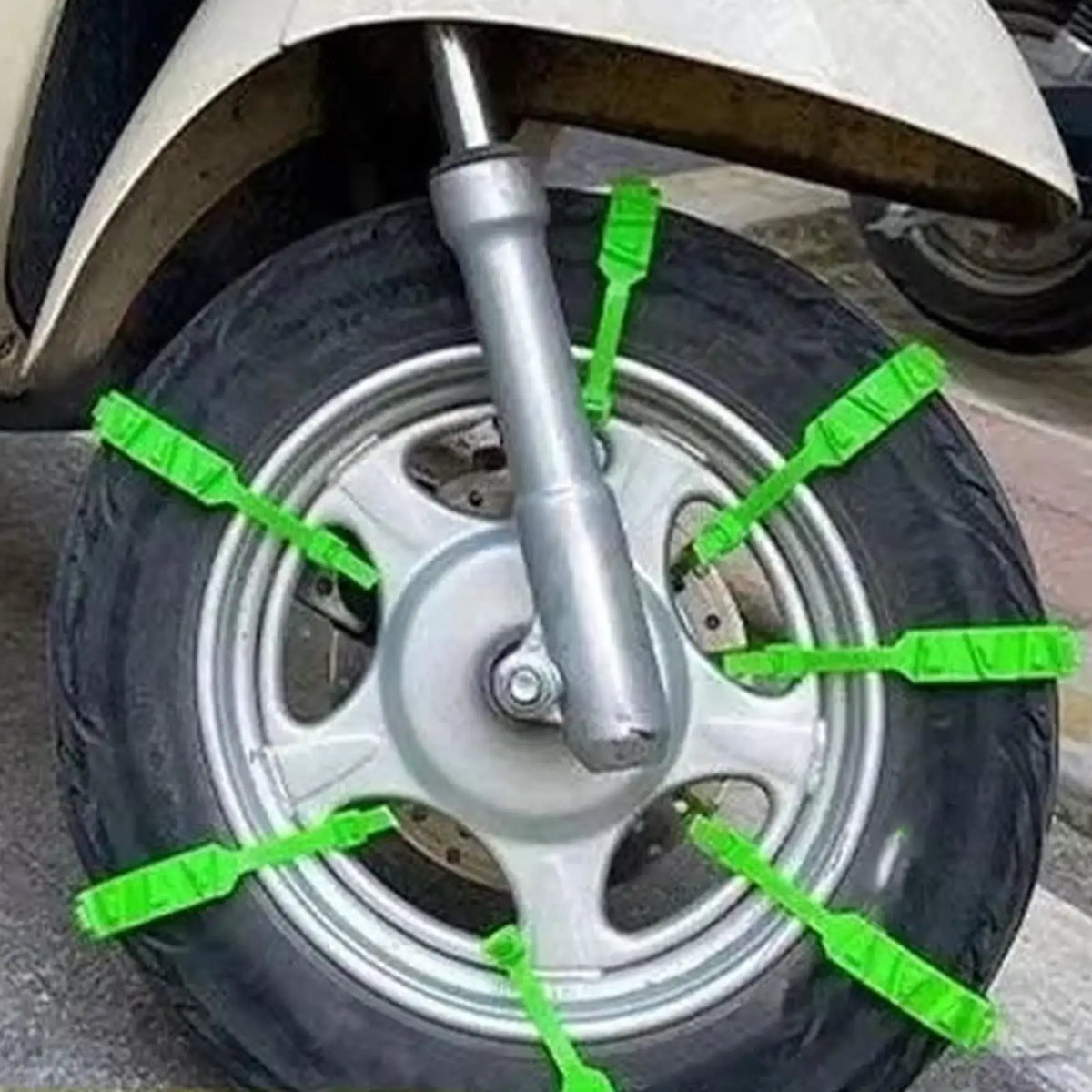 10-Pc Motorcycle Snow Tire Chains Anti-Skid Nylon Cable Ties Motorcycle Tire Chains Babs