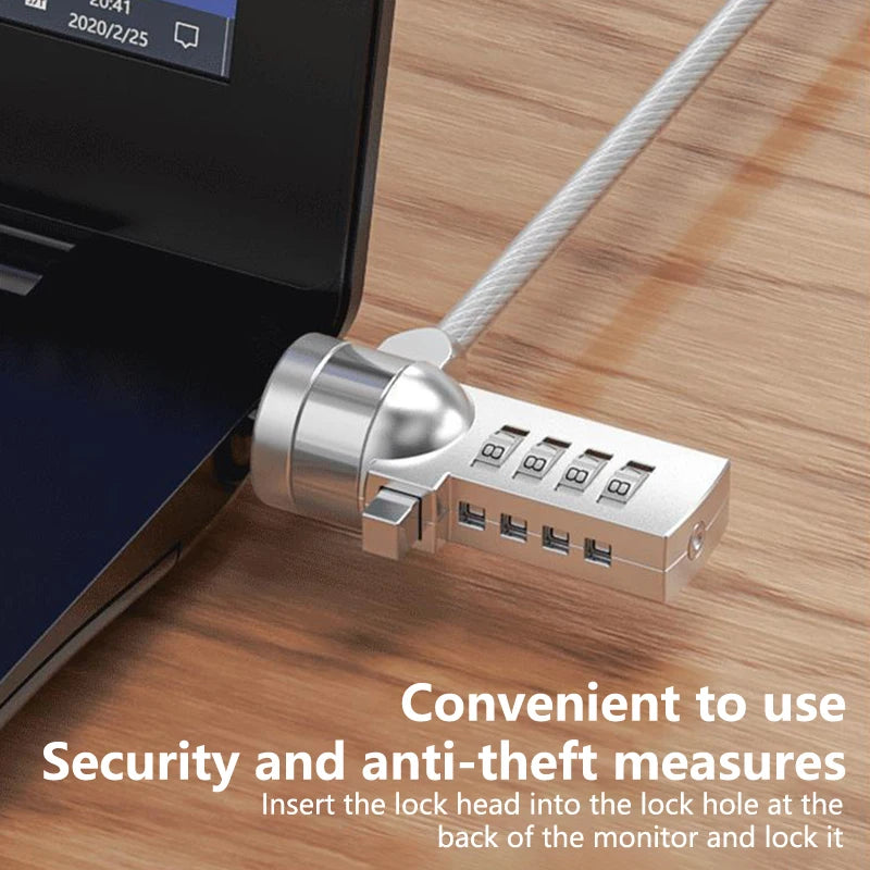 Laptop Security Cable Combo Lock – USB Wedge, 150cm, 2-Pack Laptop Security Lock Babs