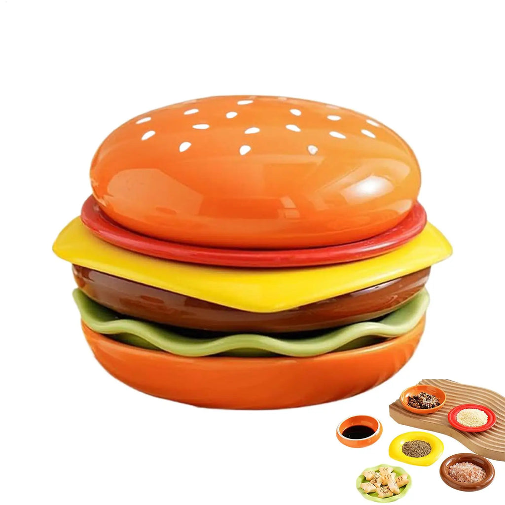 6-Layer Stackable Condiment Bowl Set – Burger Sauce Plates Condiment Bowl Set Babs