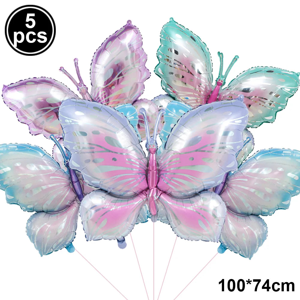 5pcs Butterfly Foil Balloons – Party, Birthday & Baby Shower Party Foil Balloons Babs M As pictures show
