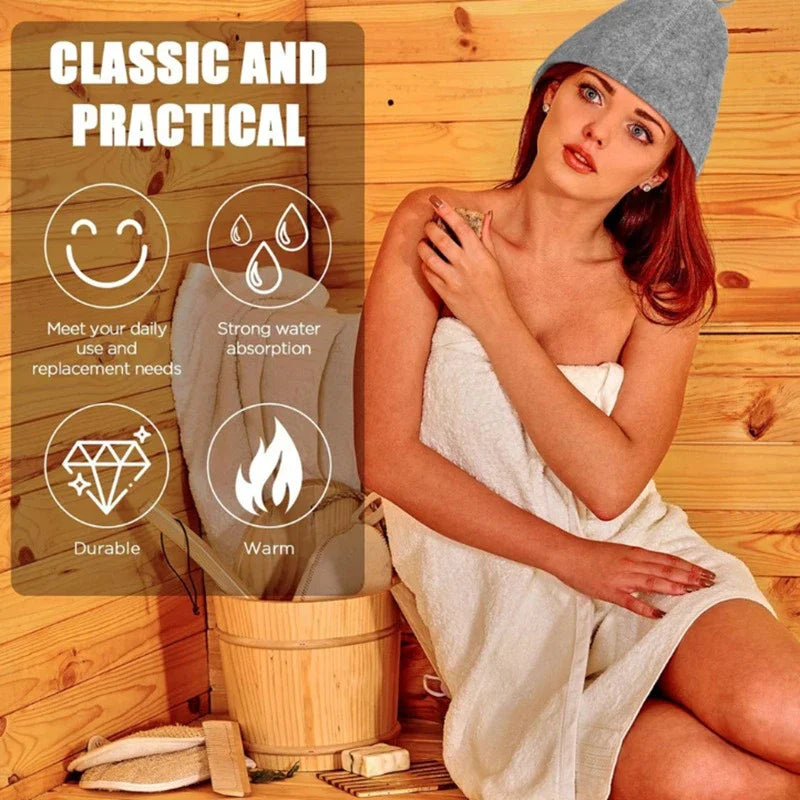 Men's Wool Felt Sauna Hat – Heat Retention & Hair Protection Sauna Hat Babs