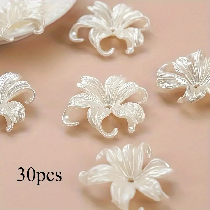 Iris Flower Plastic Beads – DIY Jewelry Making Supplies DIY Jewelry Beads Babs 30pcs
