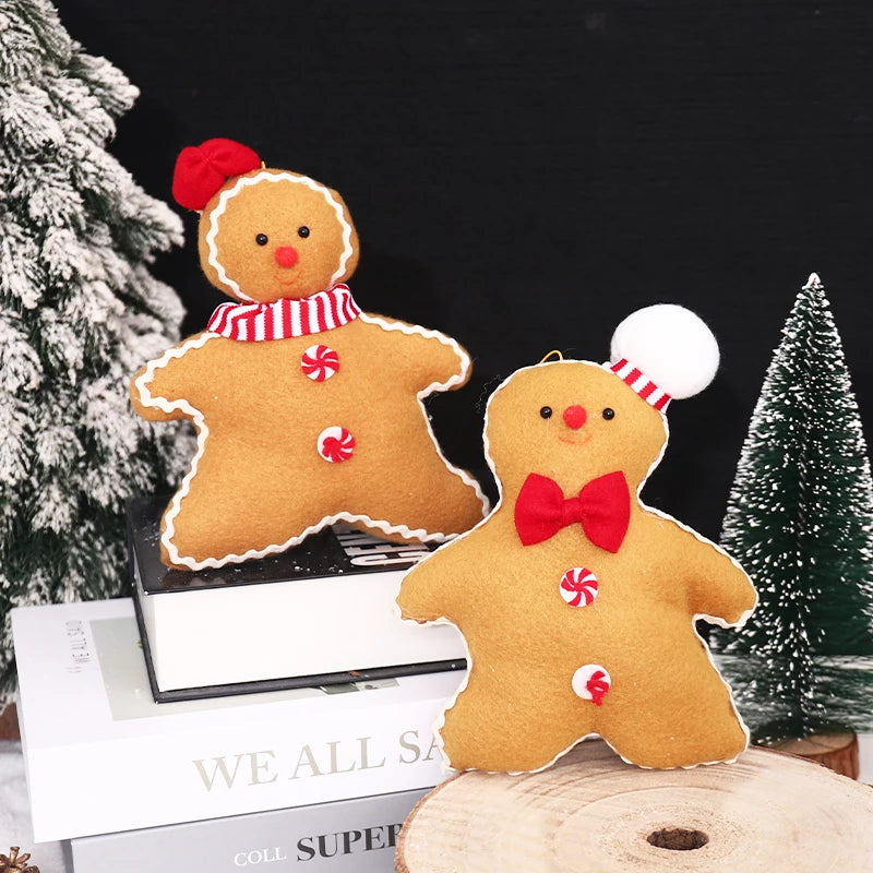 Gingerbread Man Plush Christmas Ornaments | Holiday Tree Decor Christmas Tree Ornament Babs