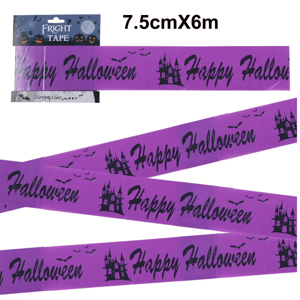 Halloween Skull Caution Warning Tape 7.5cm×9m – DIY Decor Halloween Caution Tape Babs 6M-E