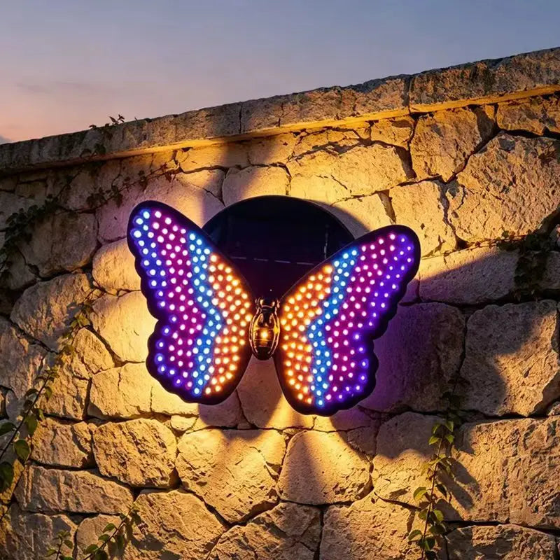 Solar Butterfly Wall Light – 7-Color LED Outdoor Garden Decor Solar Garden Light Babs
