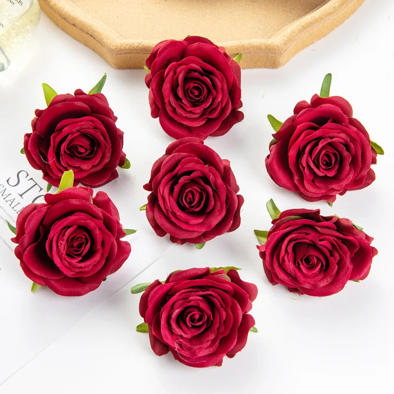Silk Rose Artificial Flowers 10/20pcs – Wedding & Home Decor Artificial Silk Flowers Babs Red 10 pcs