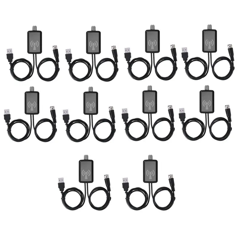 HDTV Antenna Amplifier Signal Booster Kit – 10-Pack, USB Power TV Antenna Amplifier Babs black