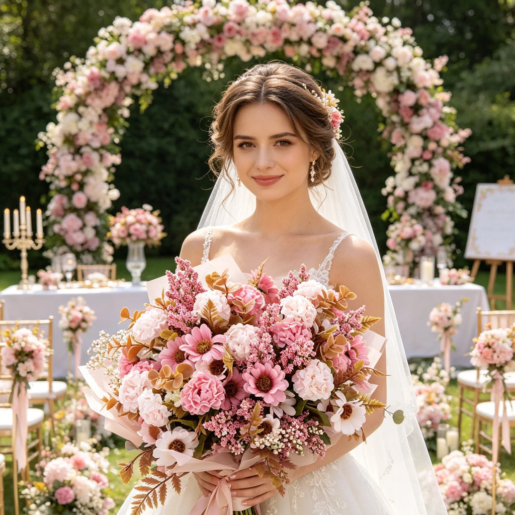Artificial Silk Chrysanthemum Bouquet – Wedding & Home Decor Artificial Flower Bouquet Babs