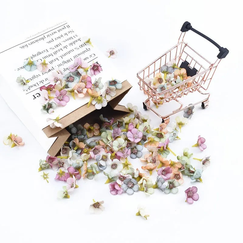 100pcs Mini Silk Daisy Flower Heads – DIY Wedding & Home Decor Artificial Silk Flowers Babs