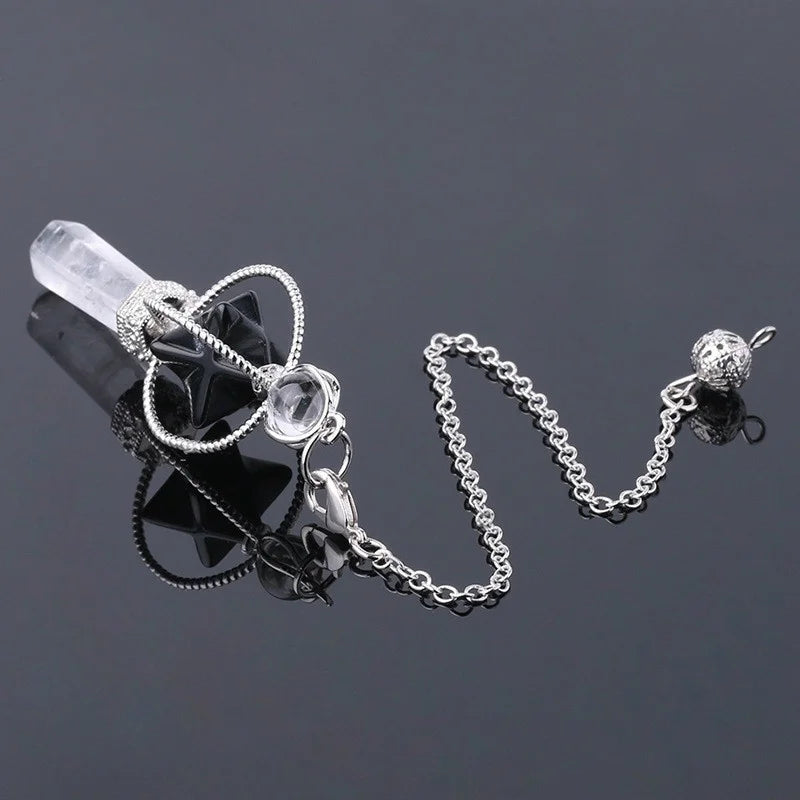 Natural Crystal Quartz Dowsing Pendulum Pendant – 1PC Crystal Pendulum Pendant Babs
