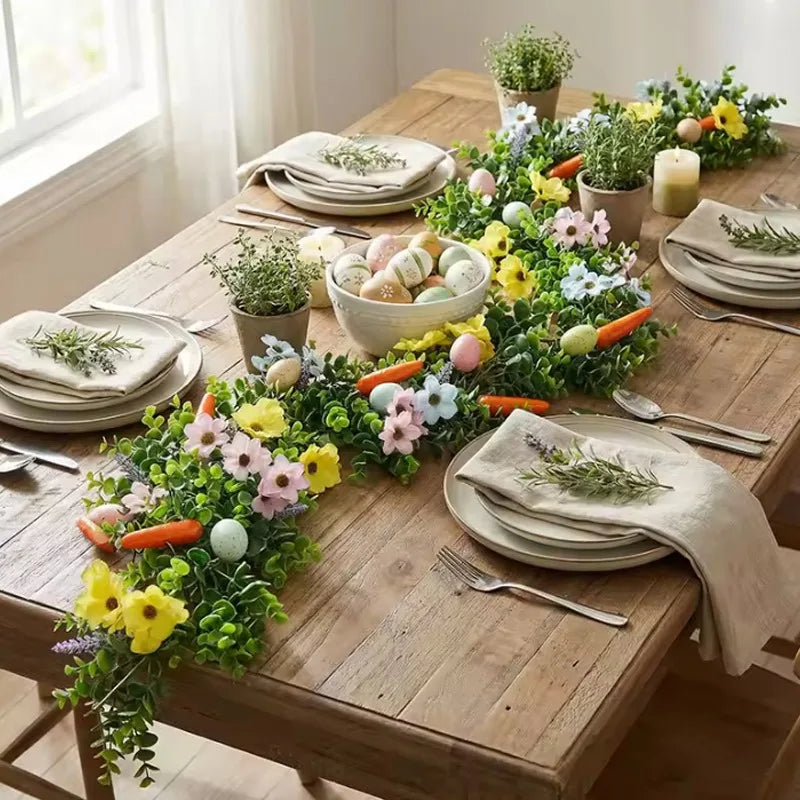 Easter Artificial Garland with Eggs & Spring Eucalyptus – 6 ft Easter Garland Babs