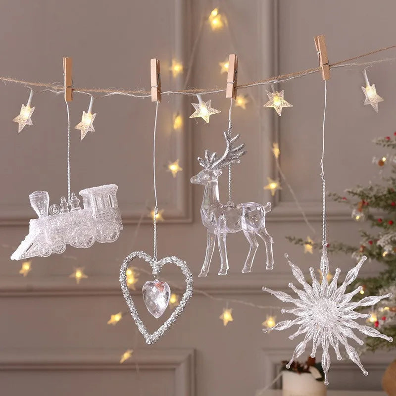 Crystal Acrylic Snowflake Christmas Tree Pendant Ornaments Christmas Tree Ornament Babs