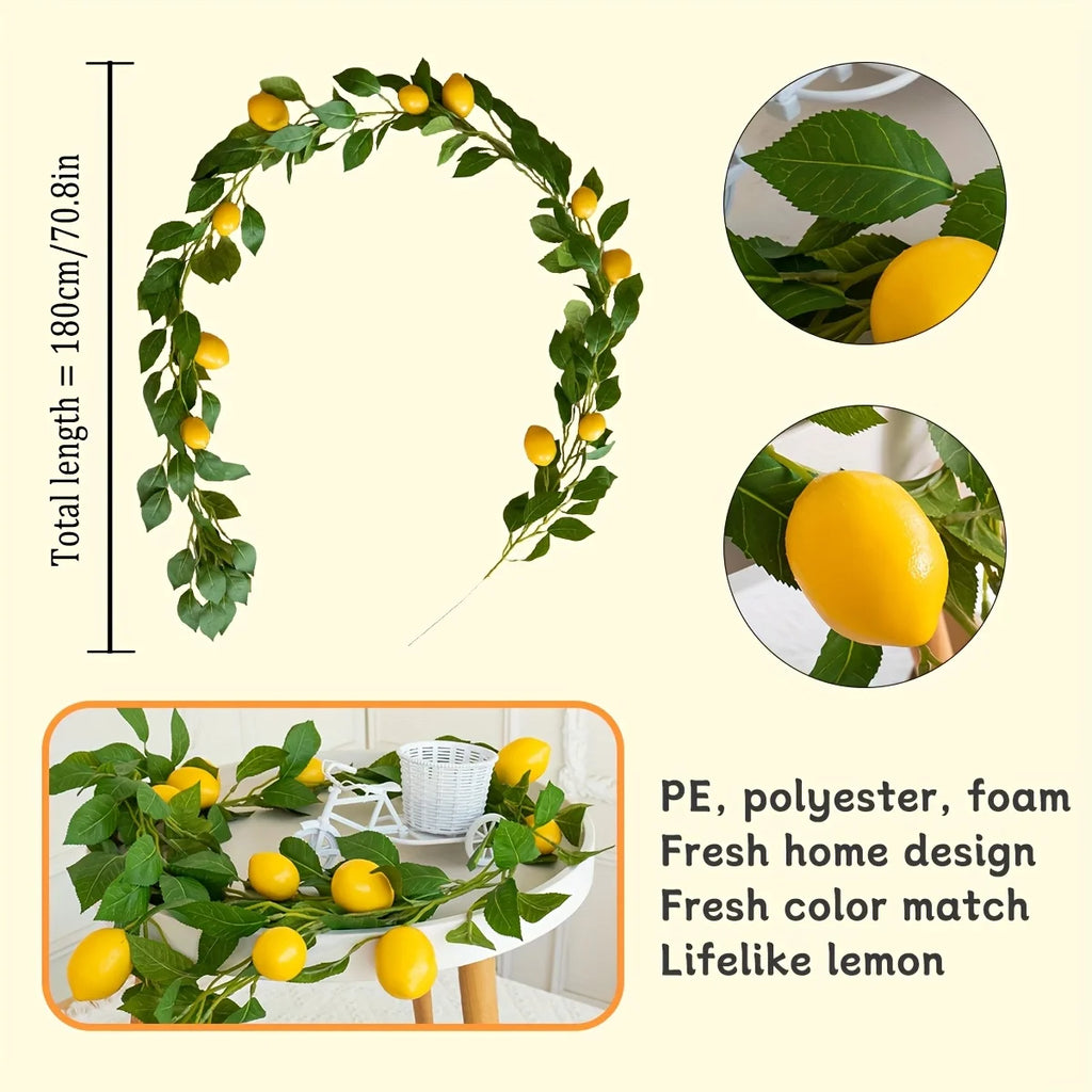 Artificial Lemon Garland Wreath – Home & Party Décor Artificial Flower Garland Babs